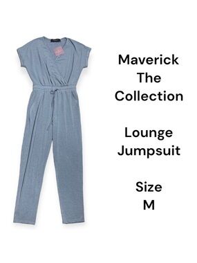 Maverick the collection blue gray lounge jumpsuit
